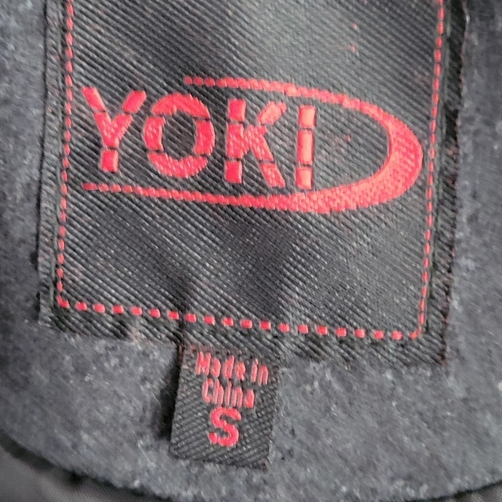 YOKI Outwear Winter Trench Coat Dark Charcoal Size Small Buttons /Belt New - Picture 12 of 15